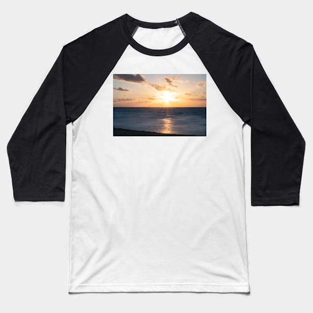 Beautiful Golden Cancun Sunrise Cancun Mexico Baseball T-Shirt by WayneOxfordPh